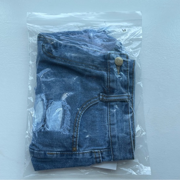 October Love frayed & distressed blue jean shorts - Picture 8 of 8